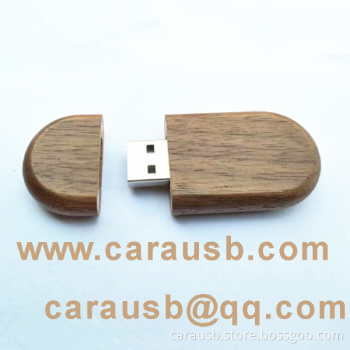 Wooden oval Usb flash disk eco walnut gift 2GB